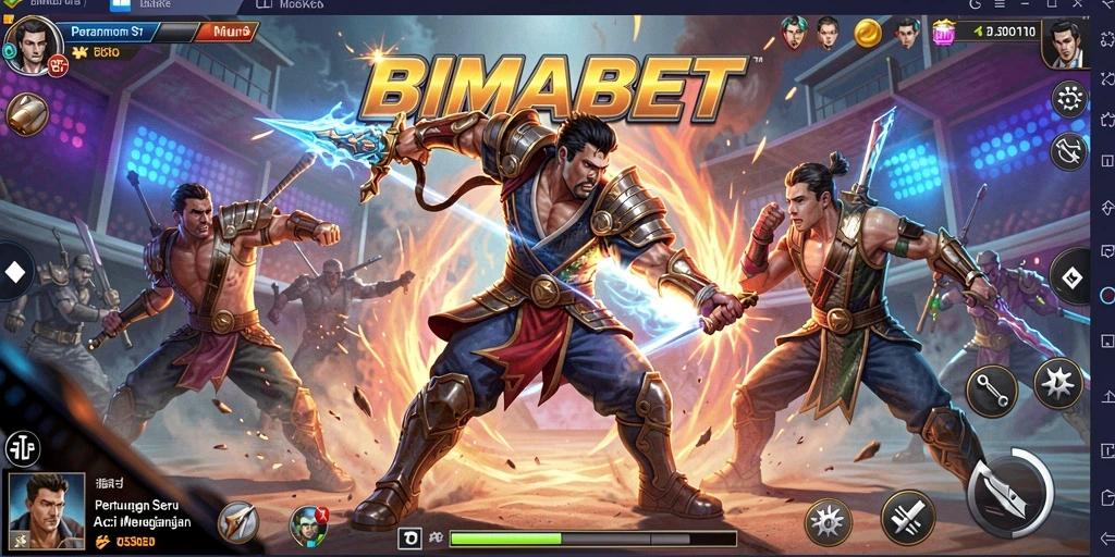 Screenshot utama BIMABET menampilkan momen pertarungan yang seru.