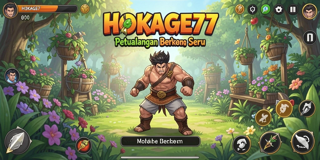Tampilan kebun yang indah dan beragam tanaman di HOKAGE77.