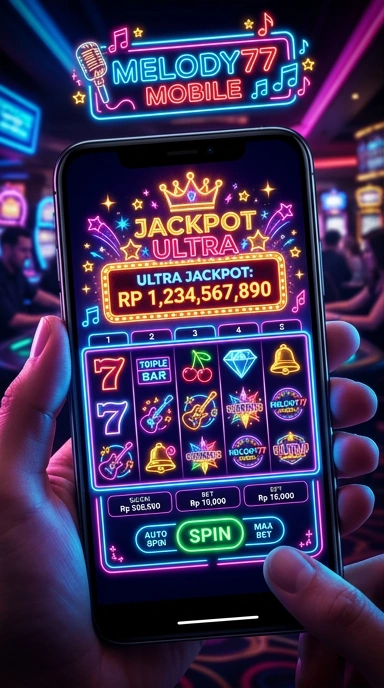 Tampilan antarmuka utama melody77 yang sederhana dan menarik.